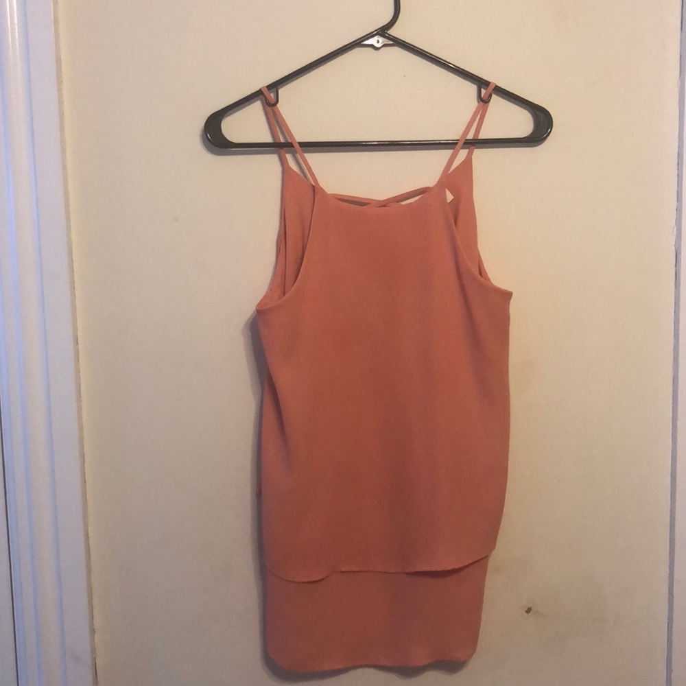 Salmon, tiered tank top
